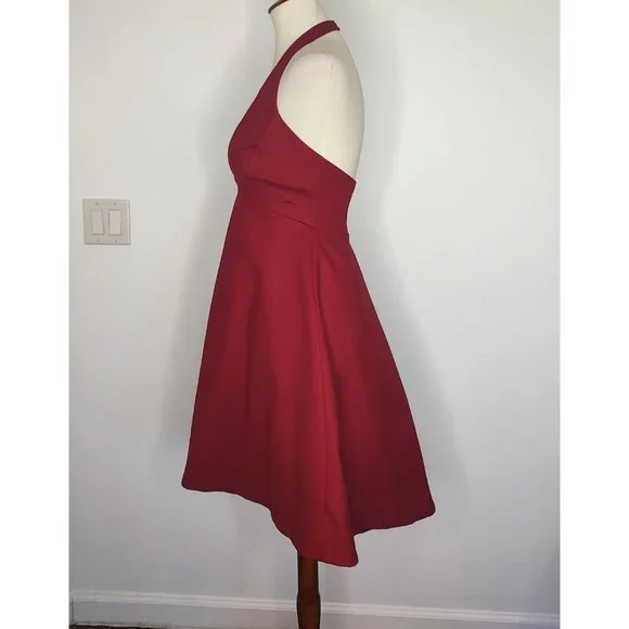 SOLD Halston Heritage Dress sz 4 Plunge Structured Halter Dress Cocktail NEW - Picture 6 of 9